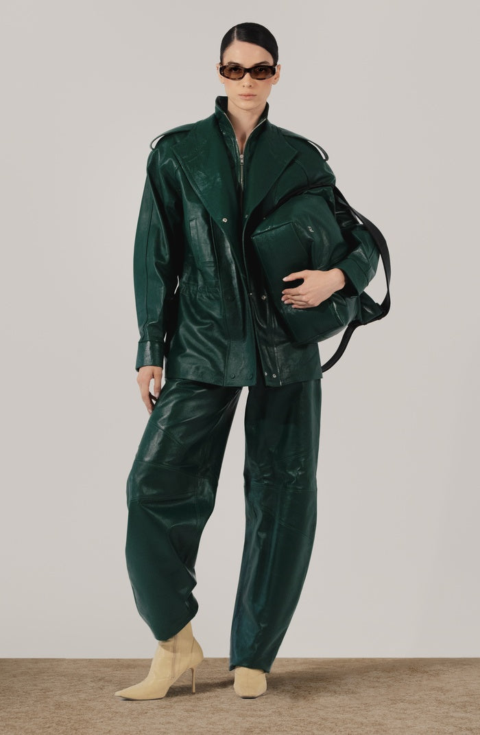 Gavin Leather Jacket Olive