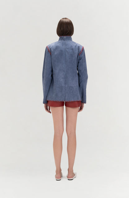 Audrey Suede Jacket Blue