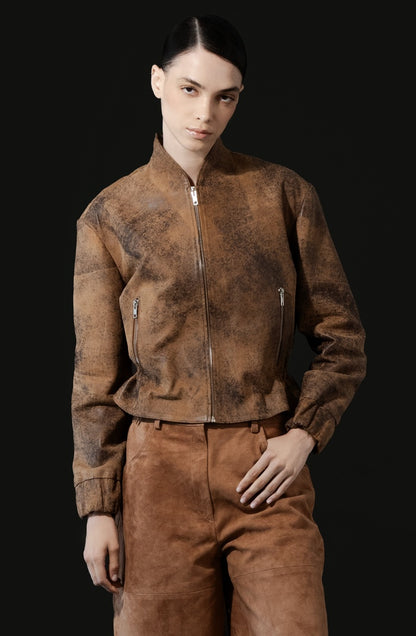 Bennett Leather Jacket Washed Brown