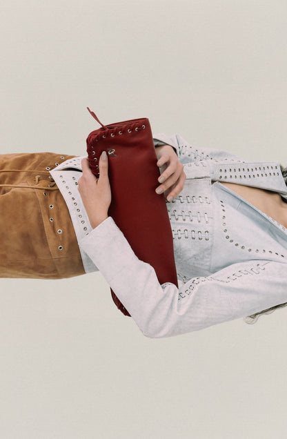 Annabelle Clutch Leather Bag Red