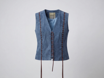 Jade Suede Top Blue