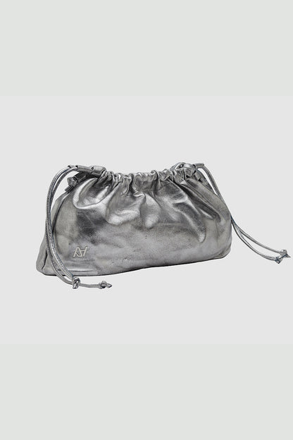 Charlie Leather Bag Washed Silver