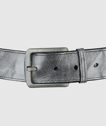 Lincoln Leather Belt Washed Silver