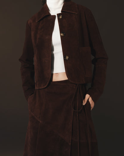 Harper Suede Jacket Brown