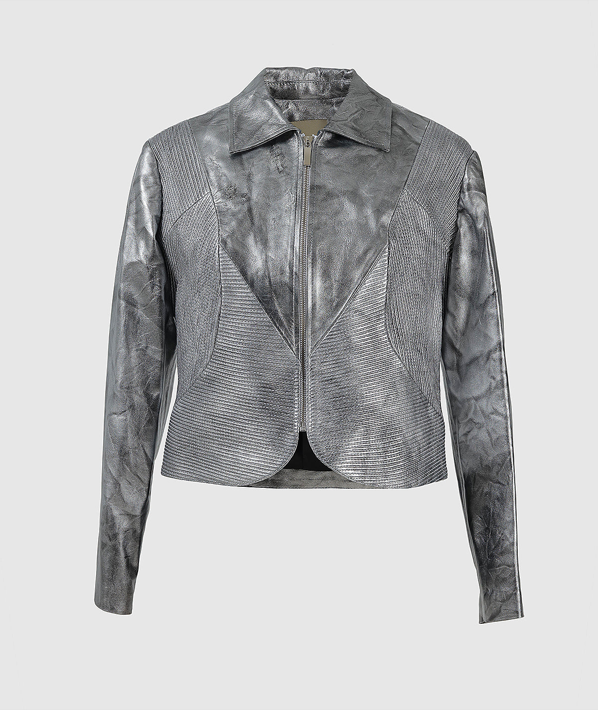 Ausborn II Leather Jacket Washed Silver