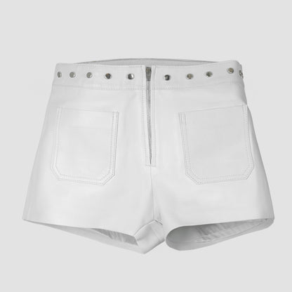 Sterling Leather Shorts White
