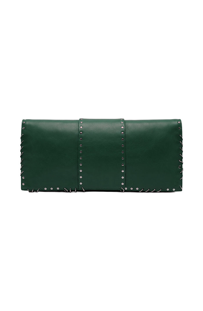Annabelle II Leather Clutch Olive