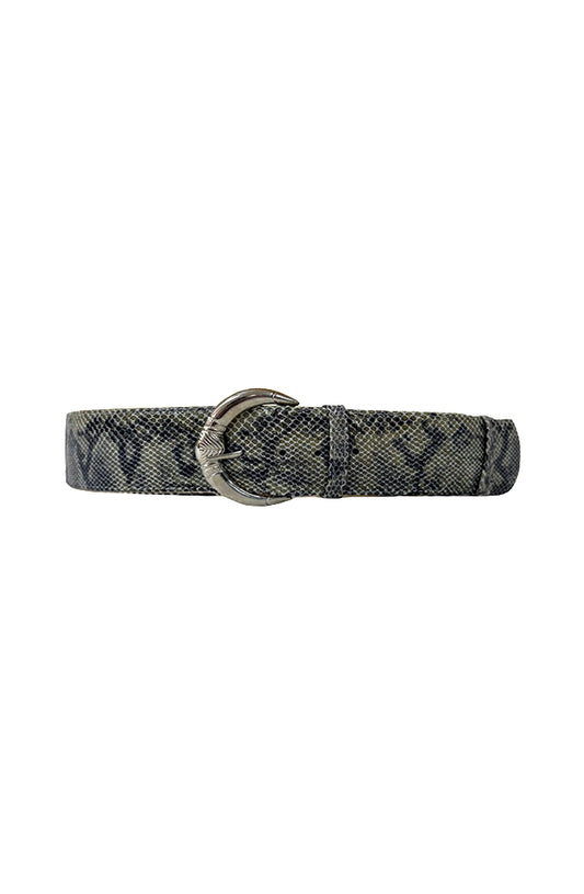 Harrison Leather Belt Snake Print