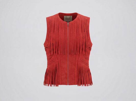 Aurora Suede Vest Red
