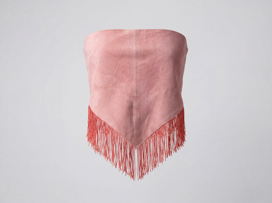 Fringes Suede Bandana Pink
