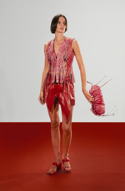 Attalea Leather Vest II Red
