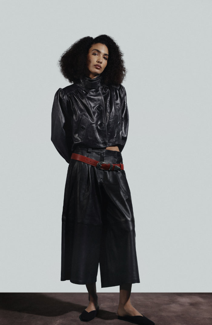 Lennox Leather Jacket Glossy Black