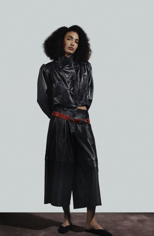 Lennox Leather Jacket Glossy Black
