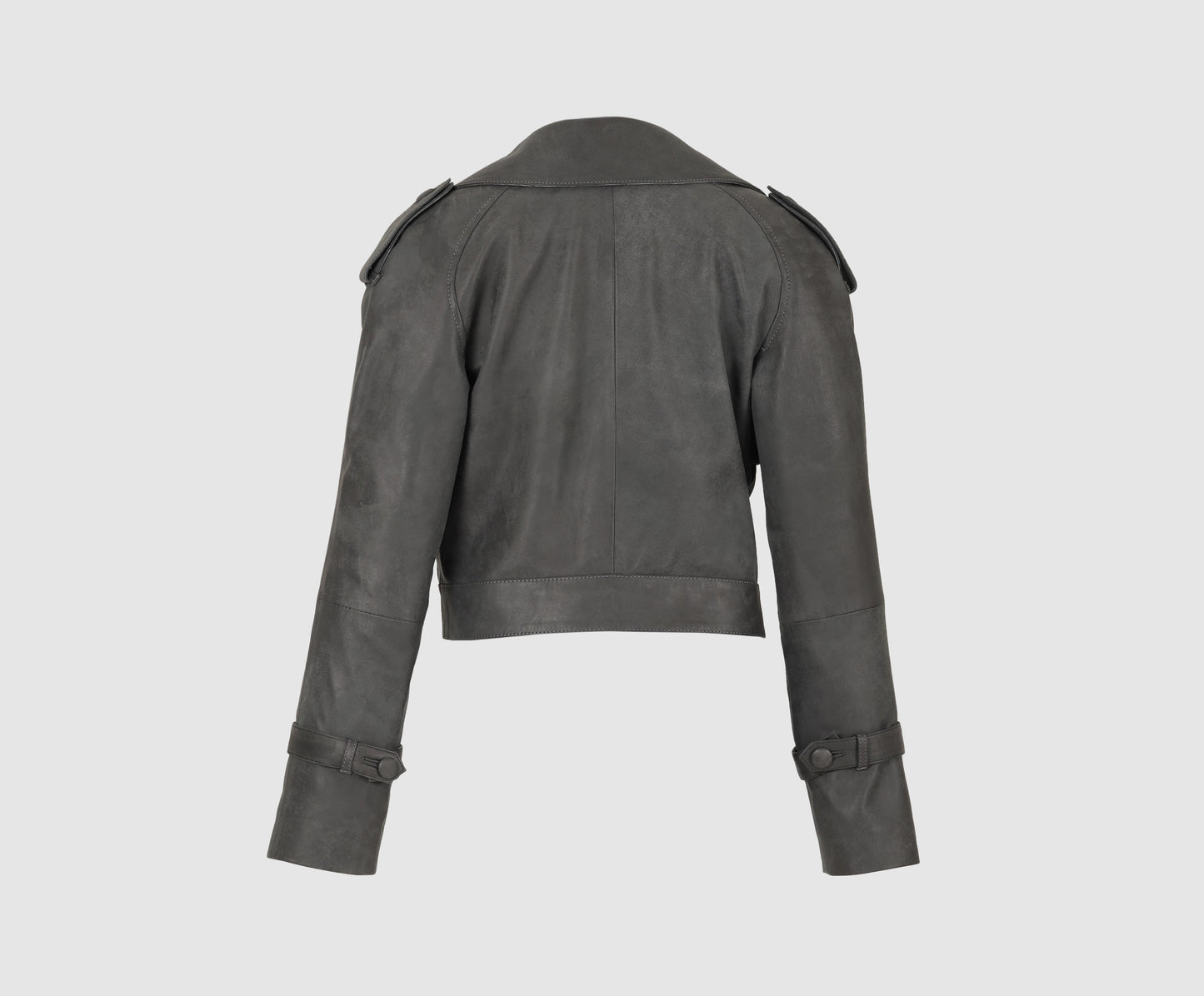 Audax Leather Jacket Washed Grey