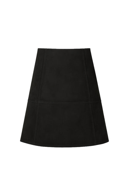 Isabelle Suede Skirt Black