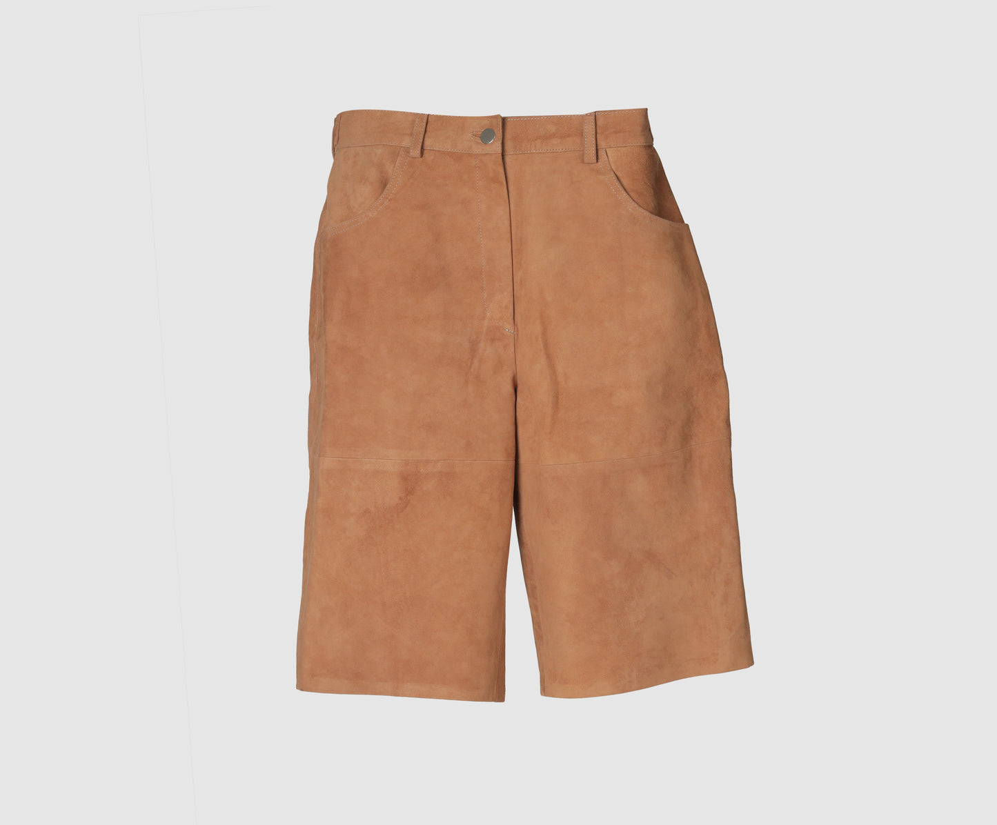 Callie Suede Bermuda Shorts Beige