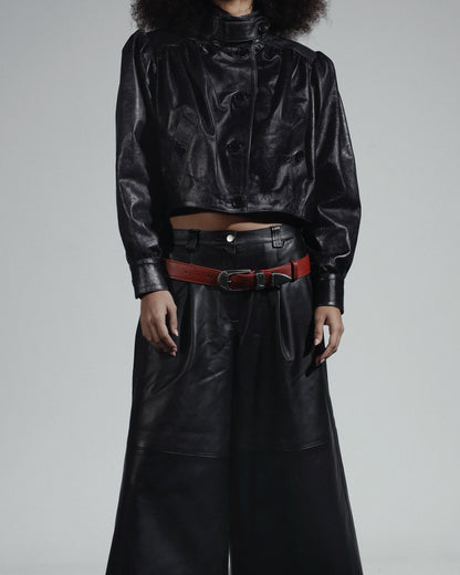 Lennox Leather Jacket Glossy Black