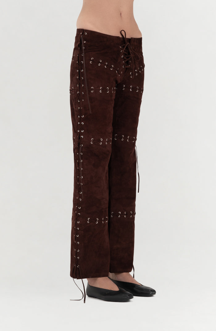 Phoebe Suede Pants Brown