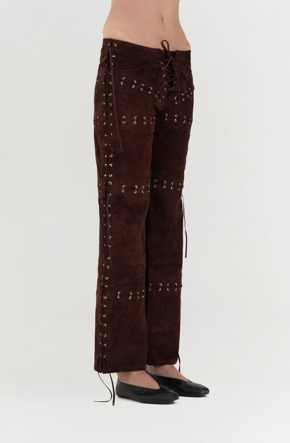 Phoebe Suede Pants Brown
