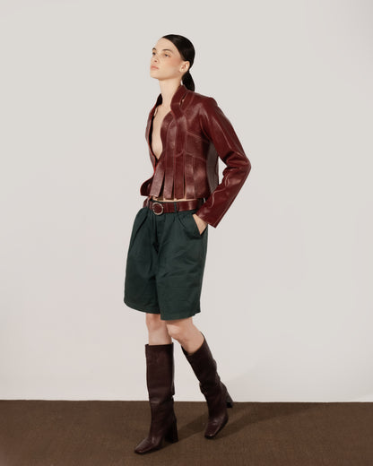 Brianna II Leather Jacket Burgundy