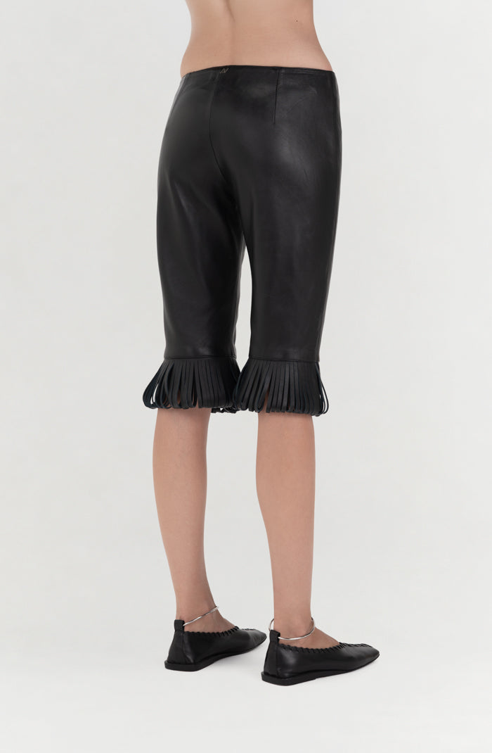 Ellie Leather Capri Black