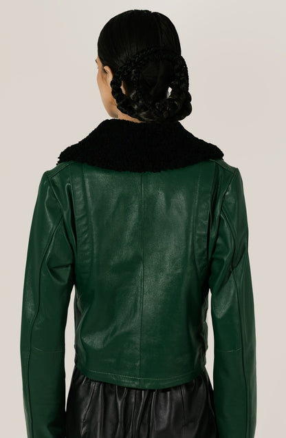Emery Leather Jacket Olive