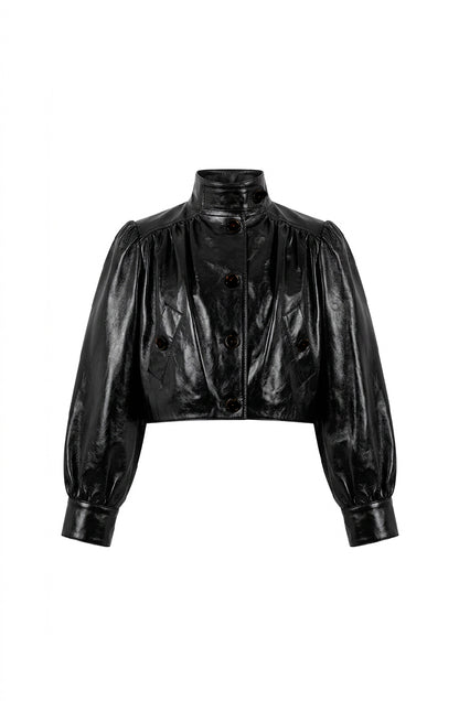 Lennox Leather Jacket Glossy Black