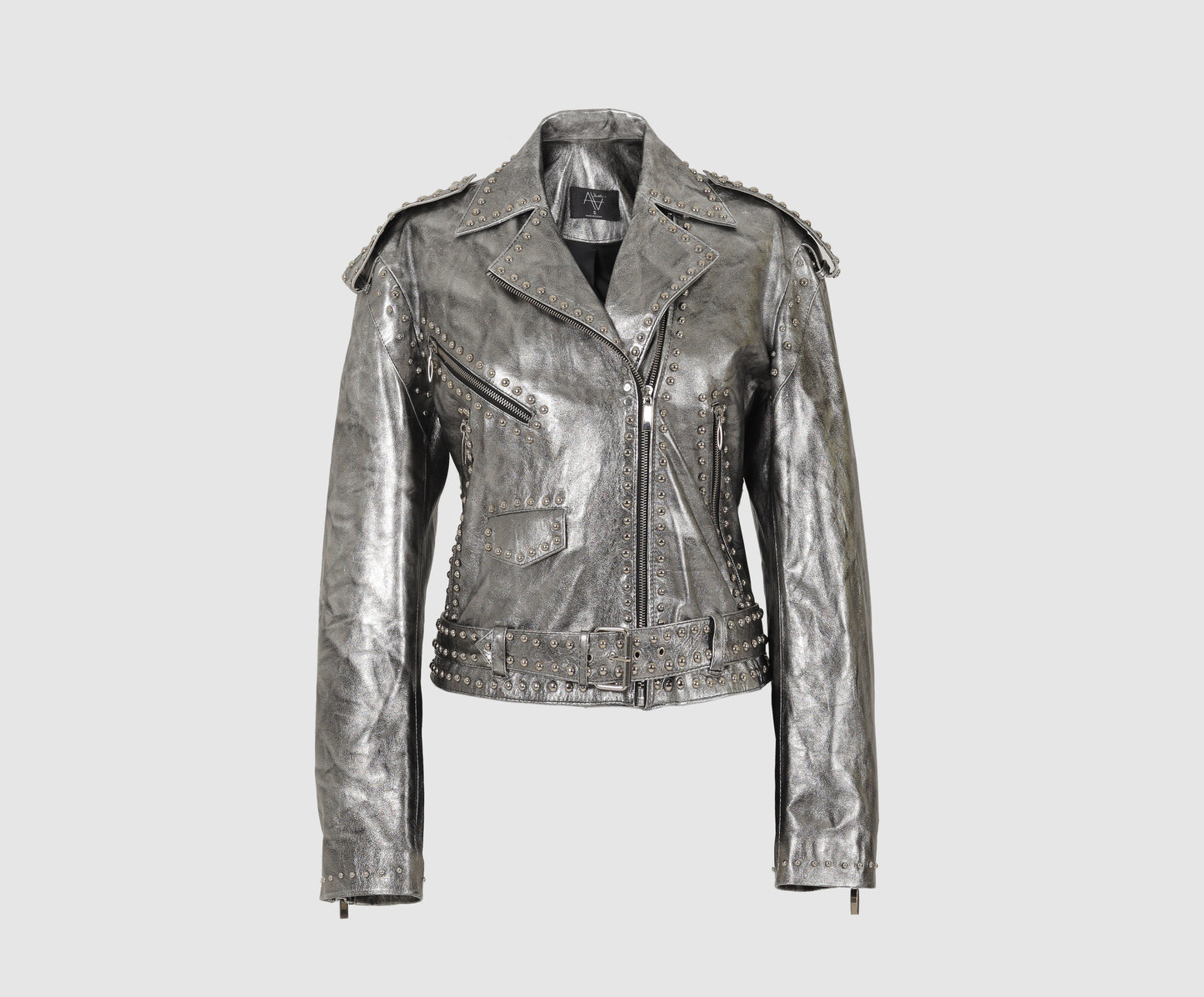 Hudson Leather Jacket Washed Silver