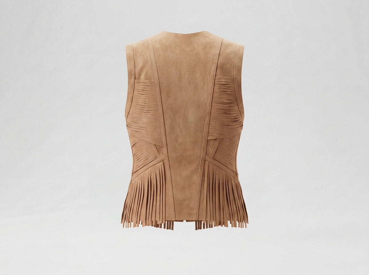 Aurora Suede Vest Tan