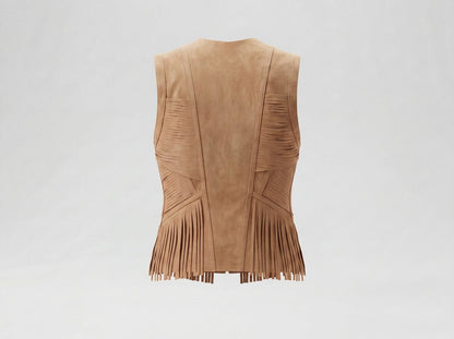 Aurora Suede Vest Tan