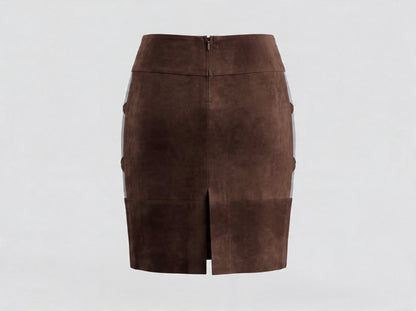 Millie Suede Skirt Brown
