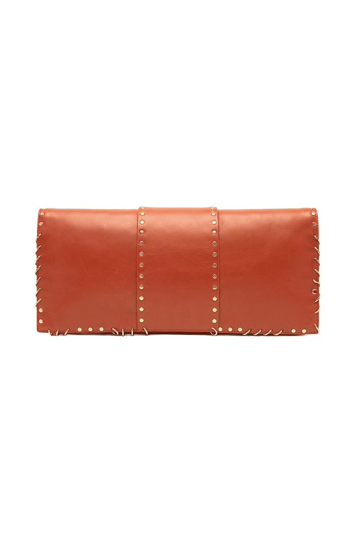 Annabelle II Leather Clutch Orange