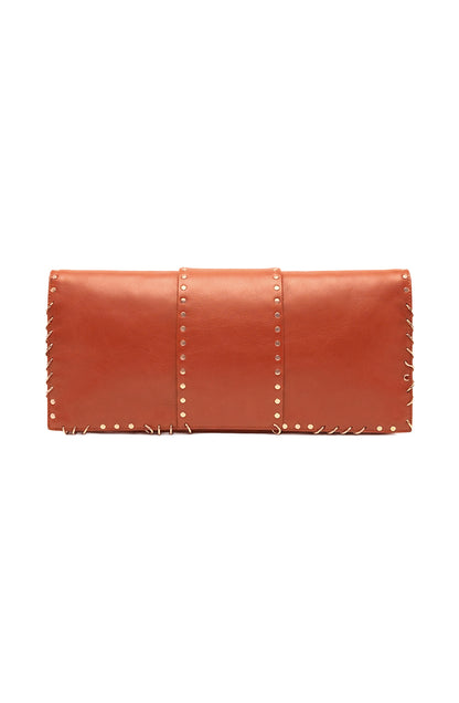 Annabelle II Leather Clutch Orange