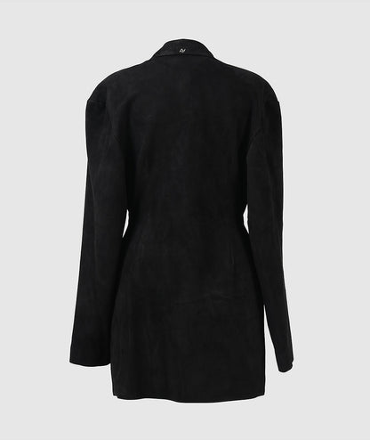 Everett Suede Coat Black