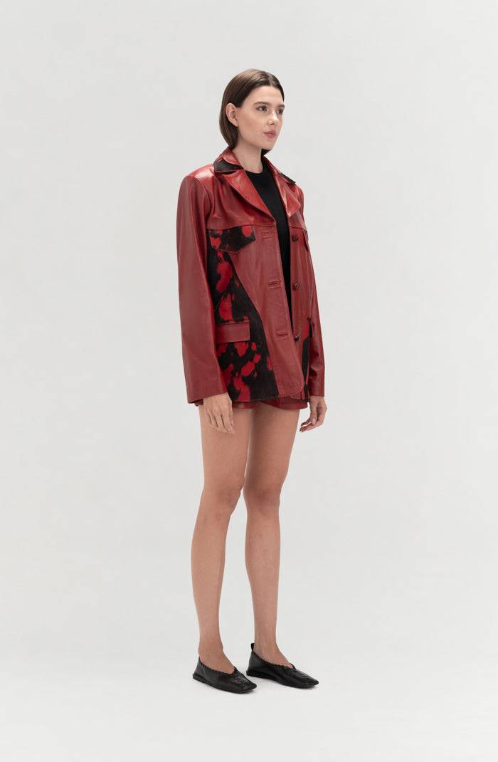 Kennedy Leather Jacket Red