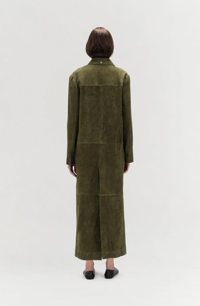 Gemma Suede Coat Olive