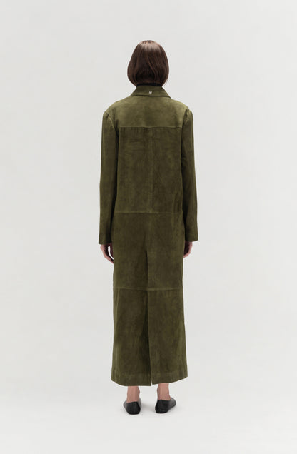 Gemma Suede Coat Olive