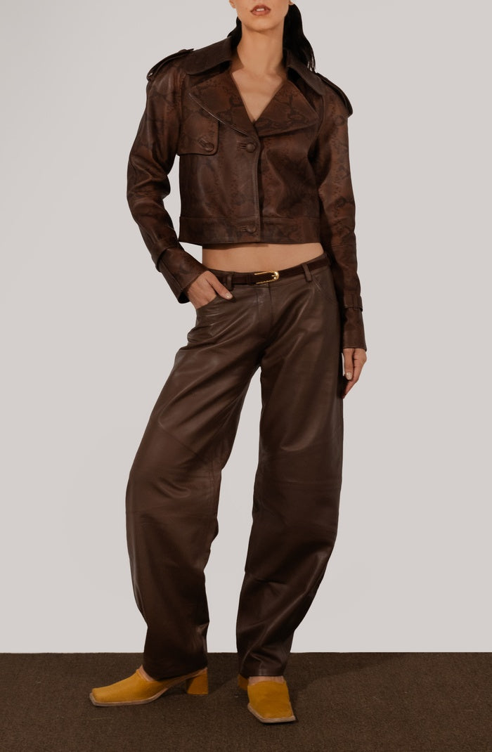 Gabriel Leather Pants Brown
