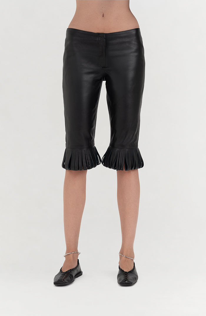 Ellie Leather Capri Black