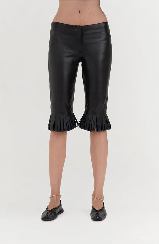 Ellie Leather Capri Black
