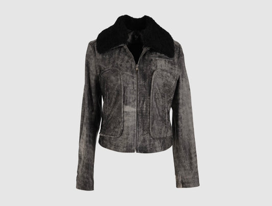 Emery Leather Jacket Washed Black