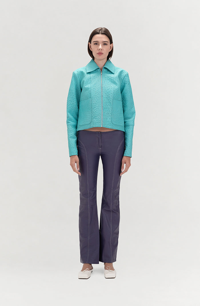 Isaac Leather Pants Plum Purple
