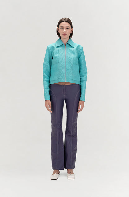 Isaac Leather Pants Plum Purple