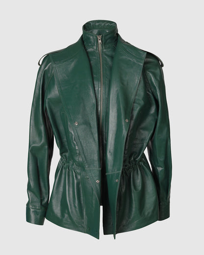 Gavin Leather Jacket Olive