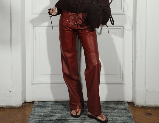 Jason Leather Pants Red