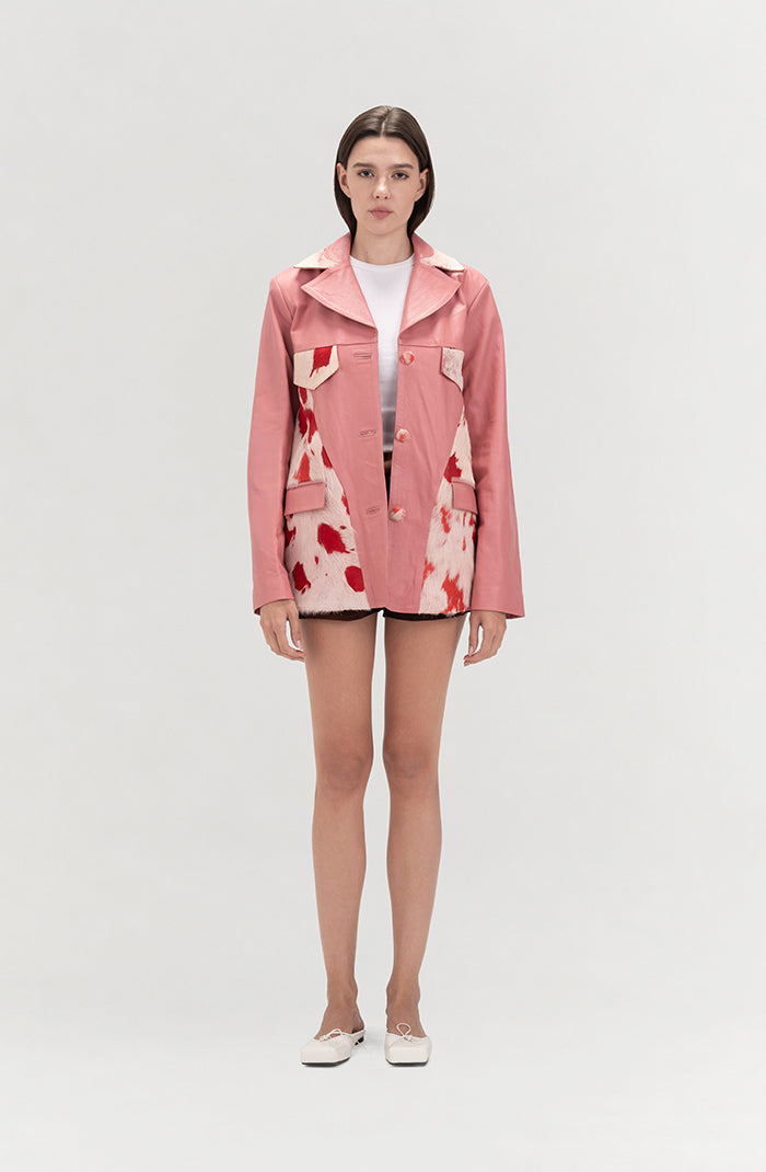 Kennedy Leather Jacket Blush Pink