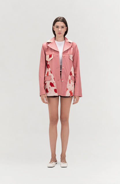 Kennedy Leather Jacket Blush Pink
