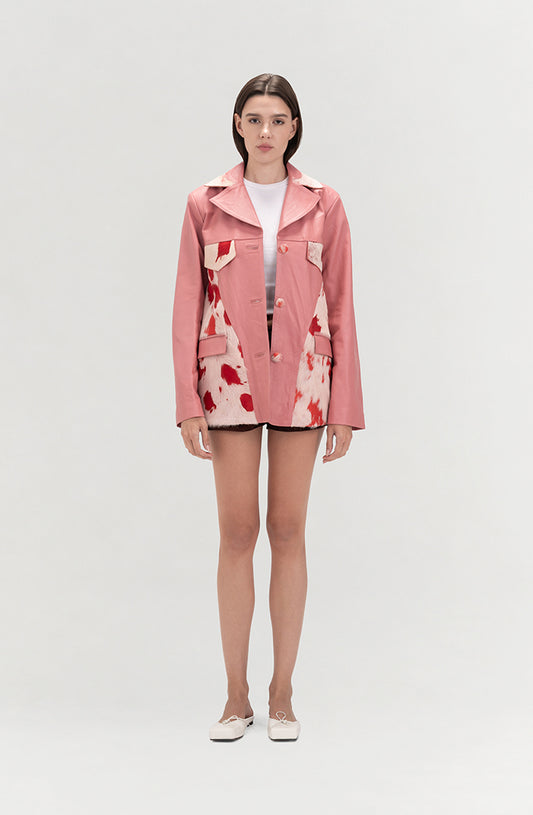 Kennedy Leather Jacket Blush Pink