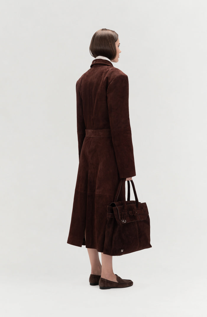 Eloura Oversized Suede Bag Brown
