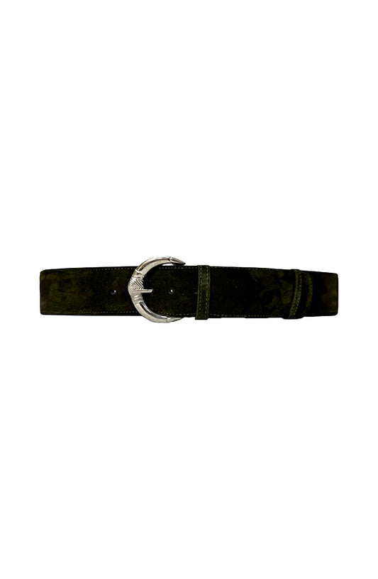 Harrison Suede Belt Olive